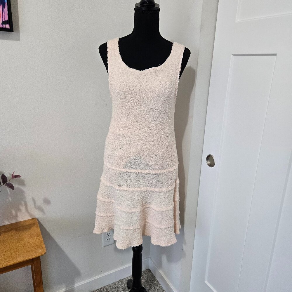 NWT Bar iii Silver Peony Lined Fuzzy Tank Dress Large